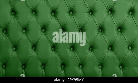 Green leather capitone background texture Stock Photo