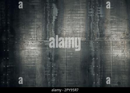 Rusty metal plates with bolt heads background Stock Photo
