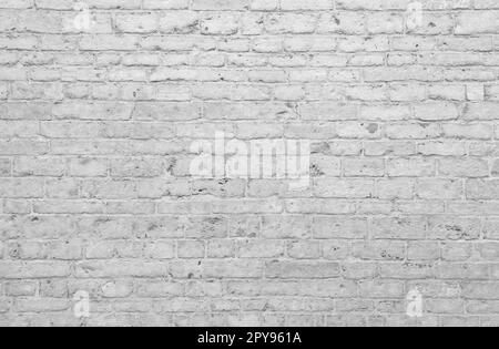 Grunge white painted brick wall background Stock Photo