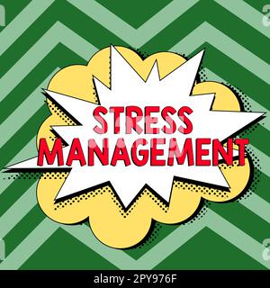 Text caption presenting Stress Management. Internet Concept learning ways of behaving and thinking that reduce stress Stock Photo