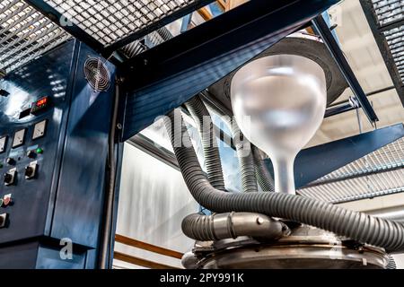 production of plastic packaging in a factory on an automated line Stock Photo