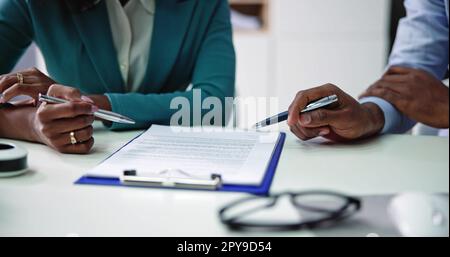 Lawyer Contract Mediation And Review Stock Photo
