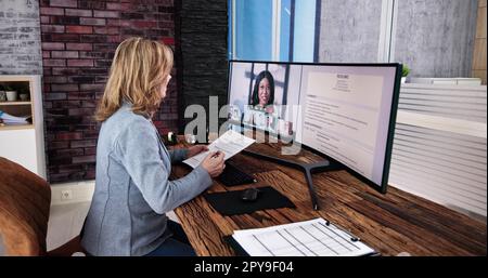Conference Interview Online Video Conference Job Interview Meeting Call Stock Photo - Alamy