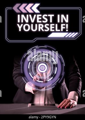 Text sign showing Invest In Yourself. Conceptual photo learn new things or materials thus making your lot better Stock Photo