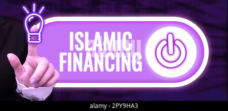 Text sign showing Islamic Financing. Business approach Banking activity and investment that complies with sharia Stock Photo