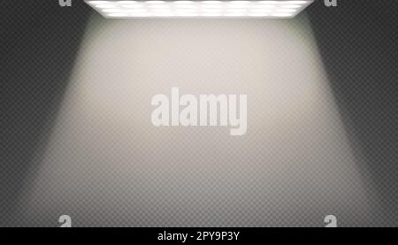Led white full spectrum square phytolamp for indoor plant growing. White uv light. Modern agro equipment for illumination in commercial greenhouse or Stock Vector