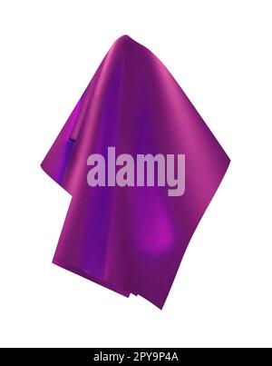 Pink purple shiny fabric, handkerchief or tablecloth hanging Stock Vector