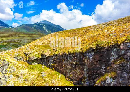 Beautiful mountain and landscape nature panorama Rondane National Park Norway. Stock Photo