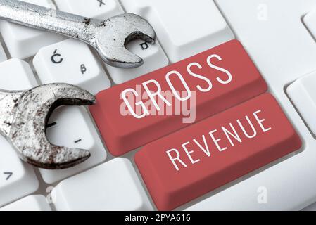 Text caption presenting Gross Revenue. Internet Concept total value of everything produced in the country Stock Photo