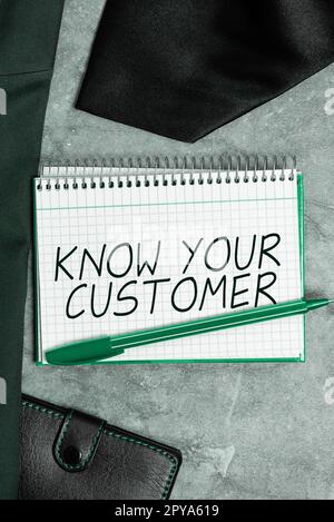 Conceptual caption Know Your Customer. Internet Concept Marketing creating a poll improve product or brand Stock Photo