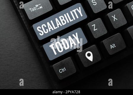 Conceptual display Scalability. Business idea capable of being easily expanded or upgraded on demand Stock Photo