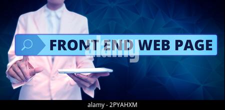 Writing displaying text Front End Web Page. Business approach Altering data to graphical interface for user to view Stock Photo