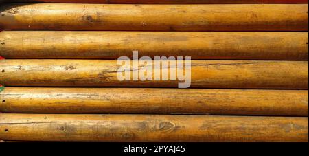 Wooden background - part of log cabin. Wood texture, finished Stock Photo