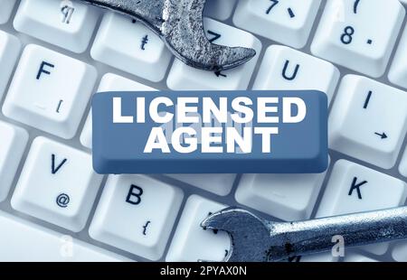 Writing displaying text Licensed Agent. Conceptual photo Authorized and Accredited seller of insurance policies Stock Photo