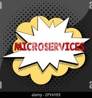 Conceptual display Microservices. Conceptual photo Software development technique Building single function module Stock Photo