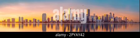 the skyline of miami during a beautiful sunset Stock Photo