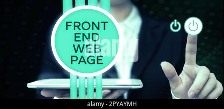 Writing displaying text Front End Web Page. Word Written on Altering data to graphical interface for user to view Stock Photo