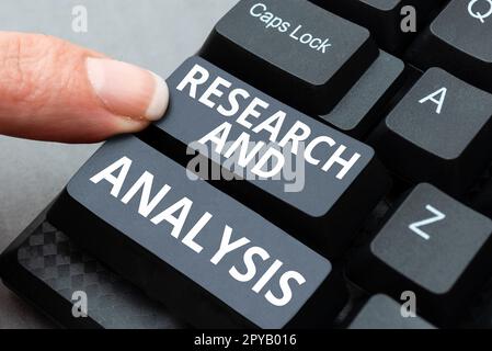 Conceptual display Research And Analysis. Internet Concept Strategic Thinking and Decision Making existing or new Stock Photo