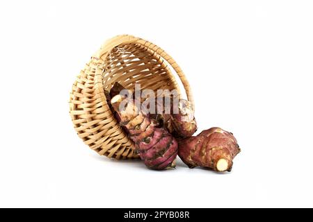 Topinambur (Helianthus tuberosus) isolated on white Stock Photo