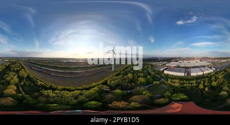 360 degree panoramic view of Hamburg Harbor