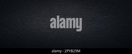 Texture of a fine black leather surface using as background or header Stock Photo