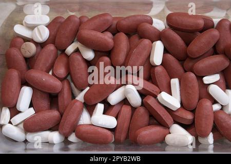 heap of pills of various types Stock Photo
