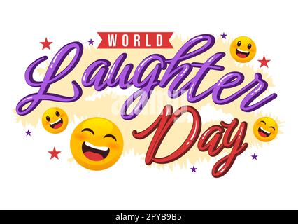 World Laughter Day Illustration with Smile Facial Expression Cute for Web Banner or Landing Page in Flat Cartoon Hand Drawn Templates Stock Photo