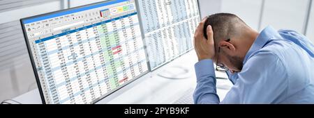 Sad Tired Medical Coding Bill Employee Stock Photo