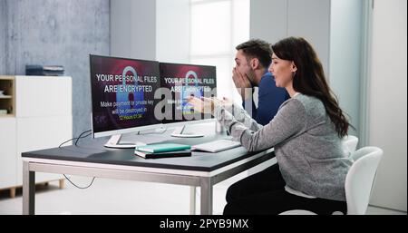 Ransomware Malware Attack And Breach Stock Photo