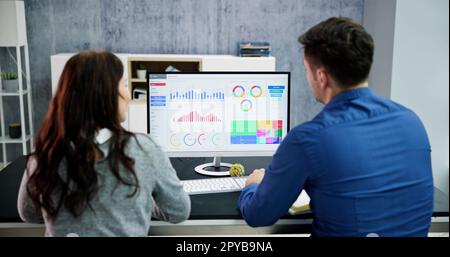 Financial Business Analytics Data Dashboard Stock Photo