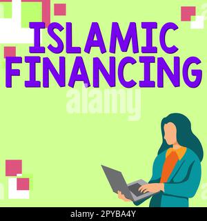 Text sign showing Islamic Financing. Word Written on Banking activity and investment that complies with sharia Stock Photo