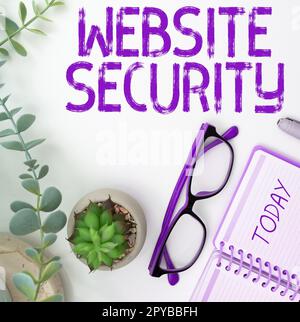 Sign displaying Website Security. Business overview critical component to protect and secure websites Stock Photo