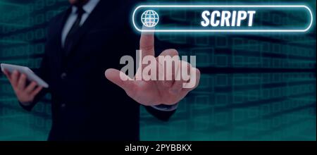 Sign displaying Script. Business idea handwriting as distinct from ...