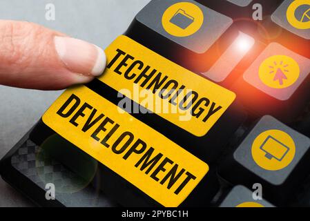 Conceptual display Technology Development. Business approach Technological changes of products and services Stock Photo