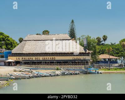 Mexico, APR 28 2023 - Sunny view of the La palapa del guayabo restaurant Stock Photo