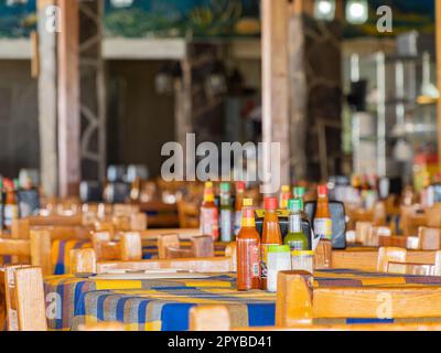 Mexico, APR 28 2023 - Interior view of the La palapa del guayabo restaurant Stock Photo