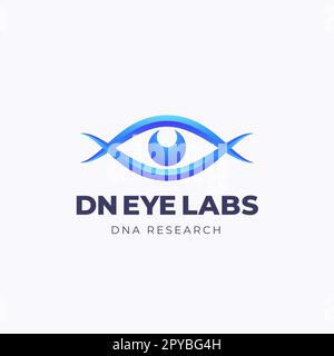 DNA Eye Spiral Labs Biotech Research Abstract Vector Sign, Symbol, Logo Template. Modern Technology, Medicine and Biotechnology Gradient Emblem with Stock Vector