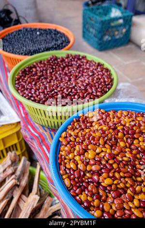 semillas de cafe, , mercado, Chichicastenango, Quiché, Guatemala, America Central Stock Photo