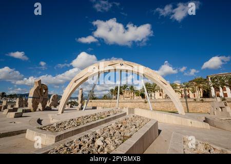 sculptural ensemble by Josep Guinovart, Parc de la Mar, Palma, Mallorca.Balearic Islands. Spain. Stock Photo