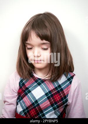 Little lovely girl portrait at home Stock Photo