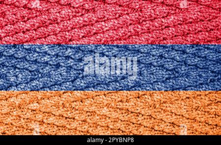 Flag on the knitted surface Stock Photo