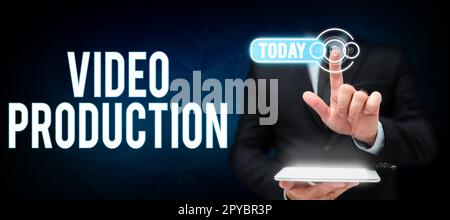 Handwriting text Video Production. Business idea process of converting an idea into a video Filmaking Stock Photo