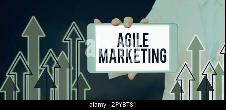 Writing displaying text Agile Marketing. Word Written on focusing team efforts that deliver value to the end-customer Stock Photo