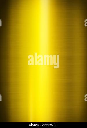 Yellow gold shiny brushed metal. Vertical background texture Stock Photo