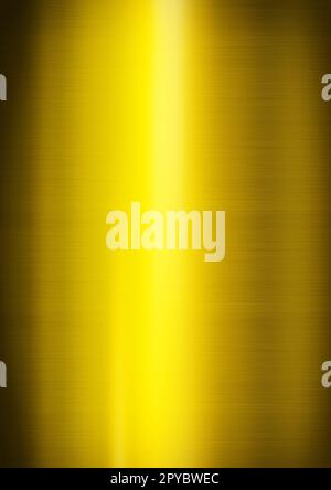 Yellow gold shiny brushed metal. Vertical background texture Stock Photo