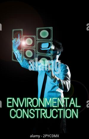 Writing displaying text Environmental Construction. Word Written on knowledgeable about sustainable building practice Stock Photo