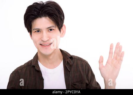 Asian handsome young man with healthy  face Stock Photo