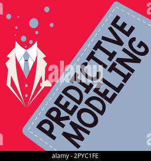 Conceptual caption Predictive Modeling. Word Written on maintenance strategy driven by predictive analytics Stock Photo