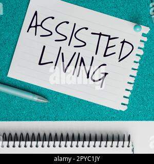 Text caption presenting Assisted Living. Business idea long-term care facility for elderly or disabled people Stock Photo