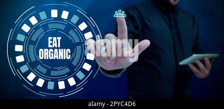 Text caption presenting Eat Organic. Conceptual photo Reduction of eating sweets Diabetic control dieting Stock Photo